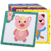 montessori Wooden Toys for Children 3D Magnetic Puzzles Tiger/Bear/Frog Cartoon Animals kids toys Tangram Child christmas Gift
kids
