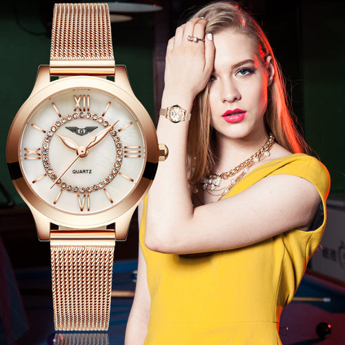 montre femme GUANQIN 2017 Women Dress Watches Women's Fashion Top Brand Stainless Steel Bracelet Quartz Watch relogio feminino-Women