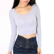 Fashion Sexy Women Crop Tops Long Sleeve Hot Clubwear Tops Cropped T-shirt