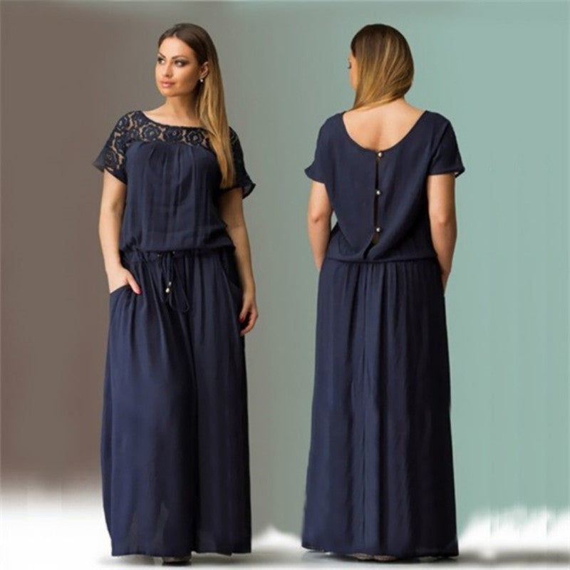 Elegent Women Cozy Summer Short Sleeve Long Evening Party Prom Maxi Dress Vestidos Summer Dress Plus Size L-6XL