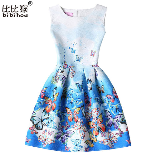 lady styles Girl Dress Summer Kids Vest Dress Girls Sleeveless Dresses Butterfly Print Girl Princess Dresses Party Girl Clothes
