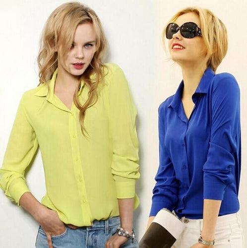 Work Wear 2017 Women Shirt Chiffon Tops Elegant Ladies Formal Office Blouse 5 Colors  Blusas Femininas Plus Size XXL