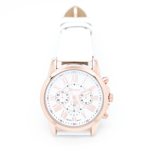 Watches Women New Gevena Roman Numerals Quartz Watch Faux Leather Reloj Mujer 2015 3Colors Watches Wholesale Real Picture #YSIN