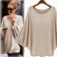Autumn winter Women Sweater retro batwing sleeve Knitted Pullover Loose Oversized Elegant loose O neck sweaters