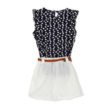 Kids Baby Girls Clothes Sets Floral Chiffon Polka Dot Sleeveless T-shirt +Shorts Outfits