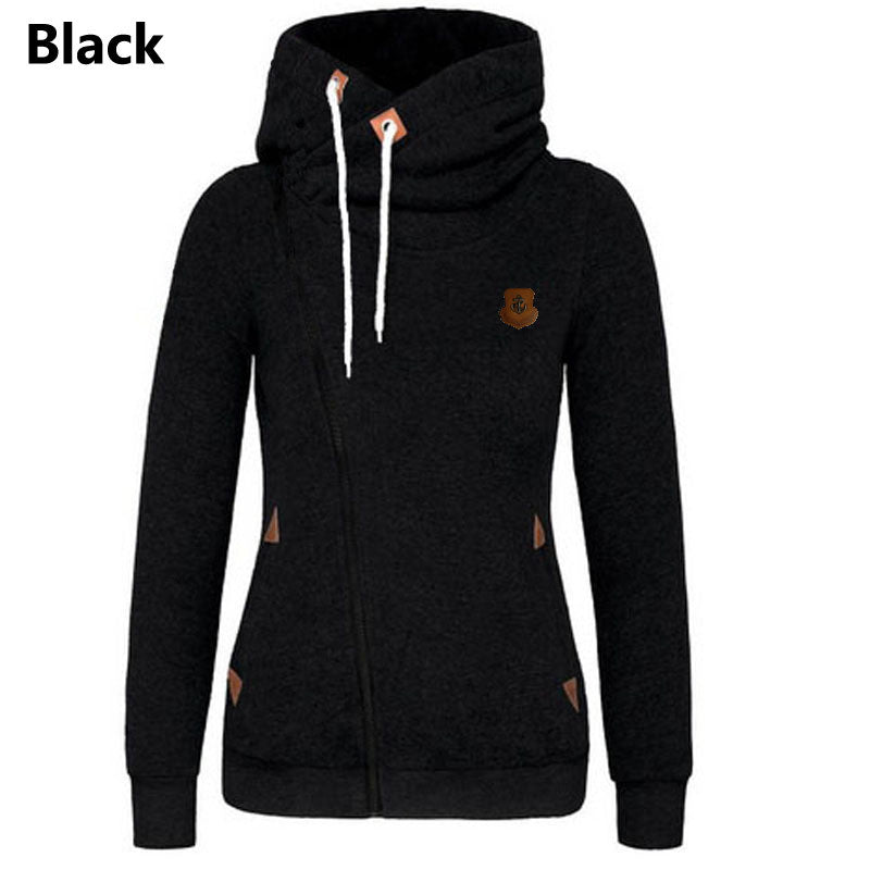 New Fashion Solid Women Hoodies Sweatshirts Spring Autumn Hoodies Women Zipper Design Thicken Hoody Women Hoody Sweatshirt