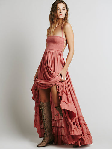 2017 Beach dress sexy dresses boho bohemian people Holiday summer long backless cotton women party hippie chic vestidos mujer