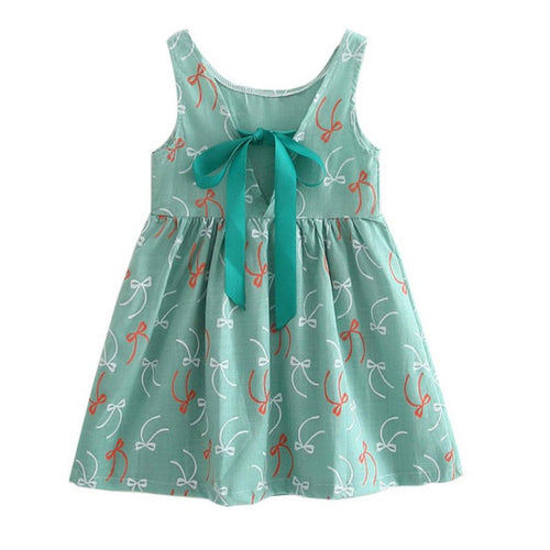 2017 Girl Summer Dress Kids Sleeveless Printing Pattern cotton Vestidos Children Clothes