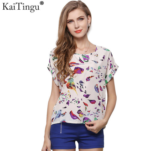 2017 Batwing Sleeve Women Blouses Clothing Casual Chiffon Shirt Blusas Tops Heart Animal Stripe Leopard Print Pattern Plus size