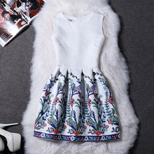 2XL New Brand Spring Summer Plus Size Women Print Floral Vest Dress Sleeveless A Line Party Fashion Dresses Vestido De Festa Hot