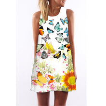 Vestidos 2017 New Style Summer Dress Sleeveless Floral Print Casual Women Dress Above Knee Plus Size Women Clothing Dresses