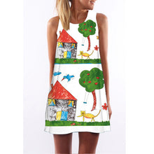 Vestidos 2017 New Style Summer Dress Sleeveless Floral Print Casual Women Dress Above Knee Plus Size Women Clothing Dresses