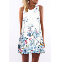 Vestidos 2017 New Style Summer Dress Sleeveless Floral Print Casual Women Dress Above Knee Plus Size Women Clothing Dresses
