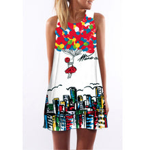 Vestidos 2017 New Style Summer Dress Sleeveless Floral Print Casual Women Dress Above Knee Plus Size Women Clothing Dresses