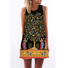 Vestidos 2017 New Style Summer Dress Sleeveless Floral Print Casual Women Dress Above Knee Plus Size Women Clothing Dresses