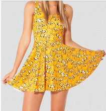EAST KNITTING fashion X-014 HOT Women digital print pleated Adventure Time Bro Ball Reversible Skater Dress S M L XL Plus Size