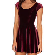 VELVET MULLED WINE EVIL CHEERLEADER 2.0 Women Clothing Party Evening Elegant 2015 Velvet Skater Dresses Pleated Dresses