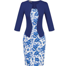 Women One-Piece Faux Jacket 2016 Bodycon Women Fashion Sheath Dress Office Lady Patchwork Tunic Knee Length Work Pencil Dresses