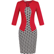 Women One-Piece Faux Jacket 2016 Bodycon Women Fashion Sheath Dress Office Lady Patchwork Tunic Knee Length Work Pencil Dresses