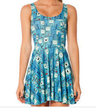 2017 New Sexy Women dress Cartoon Casual Dress Adventure Time SKATER DRESS Pleated Sun Dress