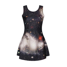 EAST KNITTING Women Summer Style Dress Vestidos Cartoon Fantastic Cat Printed Casual Skater Dress