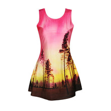 EAST KNITTING Women Summer Style Dress Vestidos Cartoon Fantastic Cat Printed Casual Skater Dress