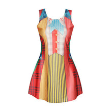 EAST KNITTING Women Summer Style Dress Vestidos Cartoon Fantastic Cat Printed Casual Skater Dress