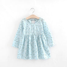 Cute Floral Printed Baby Girls Dresses Spring Autumn Long Sleeve Bow Princess Dress Casual Costume Kids Clothes Tutu Vestidos