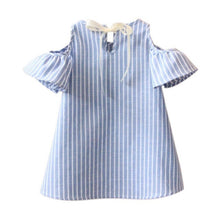 Newest Kids Girl Princess Dress Summer Striped Short Sleeve Mini Dresses Infantil Children Vestidos