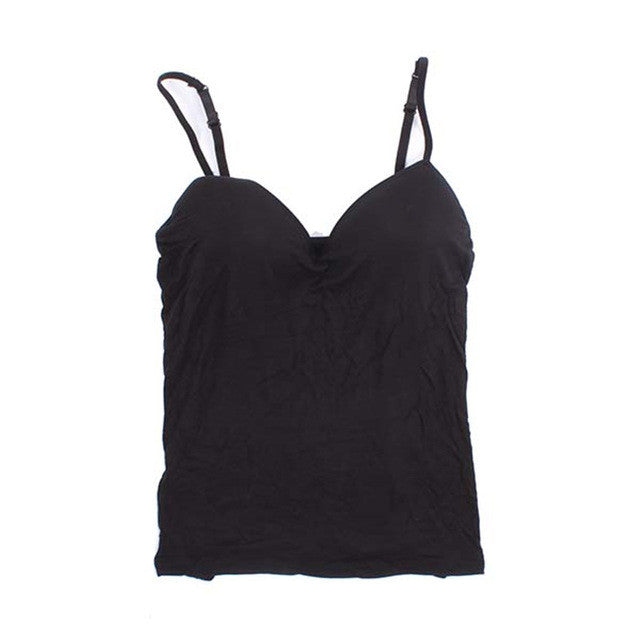 Sexy Women Padded Bra Tops V Neck Camisole Straps Push Up Bra Vest Tank