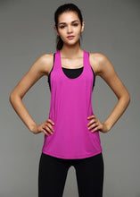 8 Colors Summer Sexy Women's Tank Tops Quick Drying Loose Brethable Fitness Sleeveless Vest Workout Top Exercise T-shirt 1033