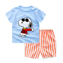 2017 Children's clothing set cartoon T-shirt + shorts 2pcs/set baby boy's suit set Kids short sleeve cotton 3M-3T