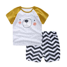 2017 Children's clothing set cartoon T-shirt + shorts 2pcs/set baby boy's suit set Kids short sleeve cotton 3M-3T