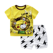 2017 Children's clothing set cartoon T-shirt + shorts 2pcs/set baby boy's suit set Kids short sleeve cotton 3M-3T