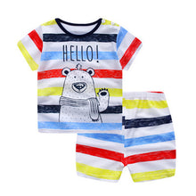 2017 Children's clothing set cartoon T-shirt + shorts 2pcs/set baby boy's suit set Kids short sleeve cotton 3M-3T