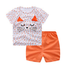 2017 Children's clothing set cartoon T-shirt + shorts 2pcs/set baby boy's suit set Kids short sleeve cotton 3M-3T