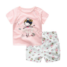 2017 Children's clothing set cartoon T-shirt + shorts 2pcs/set baby boy's suit set Kids short sleeve cotton 3M-3T