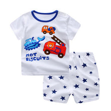 2017 Children's clothing set cartoon T-shirt + shorts 2pcs/set baby boy's suit set Kids short sleeve cotton 3M-3T