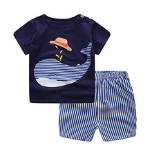 2017 Children's clothing set cartoon T-shirt + shorts 2pcs/set baby boy's suit set Kids short sleeve cotton 3M-3T