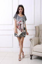 2017 new women T Shirt Dress Plus Size Women mini dress short sleeve Loose Casual Tops print tunic dresses large big  4xl 5xl
