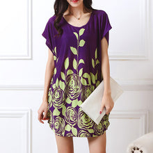 2017 new women T Shirt Dress Plus Size Women mini dress short sleeve Loose Casual Tops print tunic dresses large big  4xl 5xl