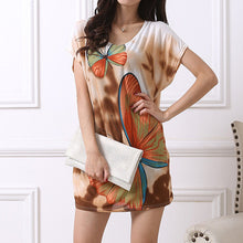 2017 new women T Shirt Dress Plus Size Women mini dress short sleeve Loose Casual Tops print tunic dresses large big  4xl 5xl