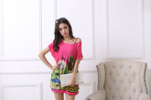 2017 new women T Shirt Dress Plus Size Women mini dress short sleeve Loose Casual Tops print tunic dresses large big  4xl 5xl