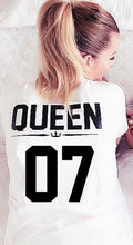 BKLD New 100% Cotton Matching T shirt King 07 Queen 07 Prince Princess Letter Print Shirts,Casual Men/Women Lovers Tops Newborn