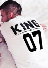 BKLD New 100% Cotton Matching T shirt King 07 Queen 07 Prince Princess Letter Print Shirts,Casual Men/Women Lovers Tops Newborn