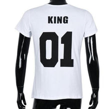 BKLD New 100% Cotton Matching T shirt King 07 Queen 07 Prince Princess Letter Print Shirts,Casual Men/Women Lovers Tops Newborn