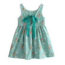 2017 Girl Summer Dress Kids Sleeveless Printing Pattern cotton Vestidos Children Clothes