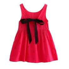 2017 Girl Summer Dress Kids Sleeveless Printing Pattern cotton Vestidos Children Clothes