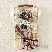 KaiTingu 2017 Brand New Fashion Spring Summer Harajuku Women T Shirt Tops Cute Eiffel Tower Print T-shirt For Women Ladies