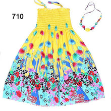 2016 Summer kids clothing girls New 2-11Y children beach dresses for girls fashion bohemian style girls dresses free necklace